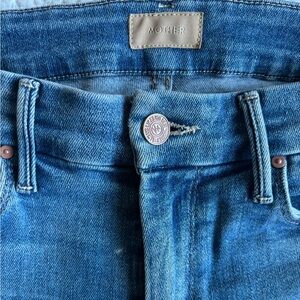 MOTHER High Waisted Looker Ankle Fray